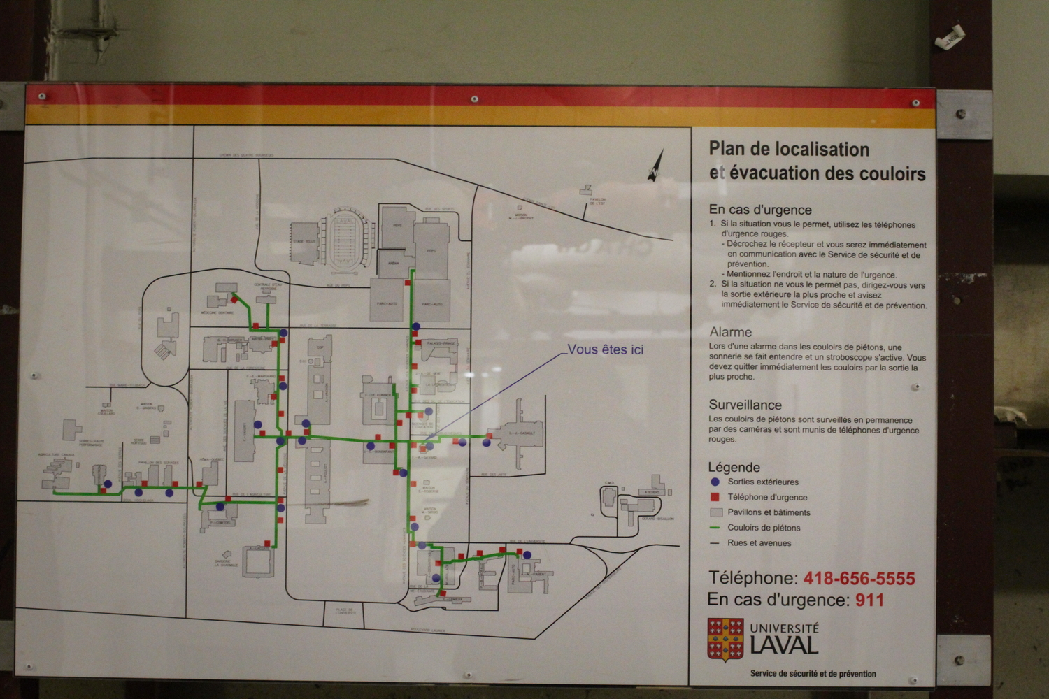 Le plan des souterrains du campus.